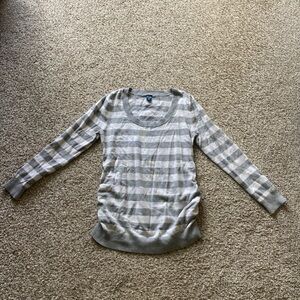 Maternity Old Navy Gray and White Striped Sweater